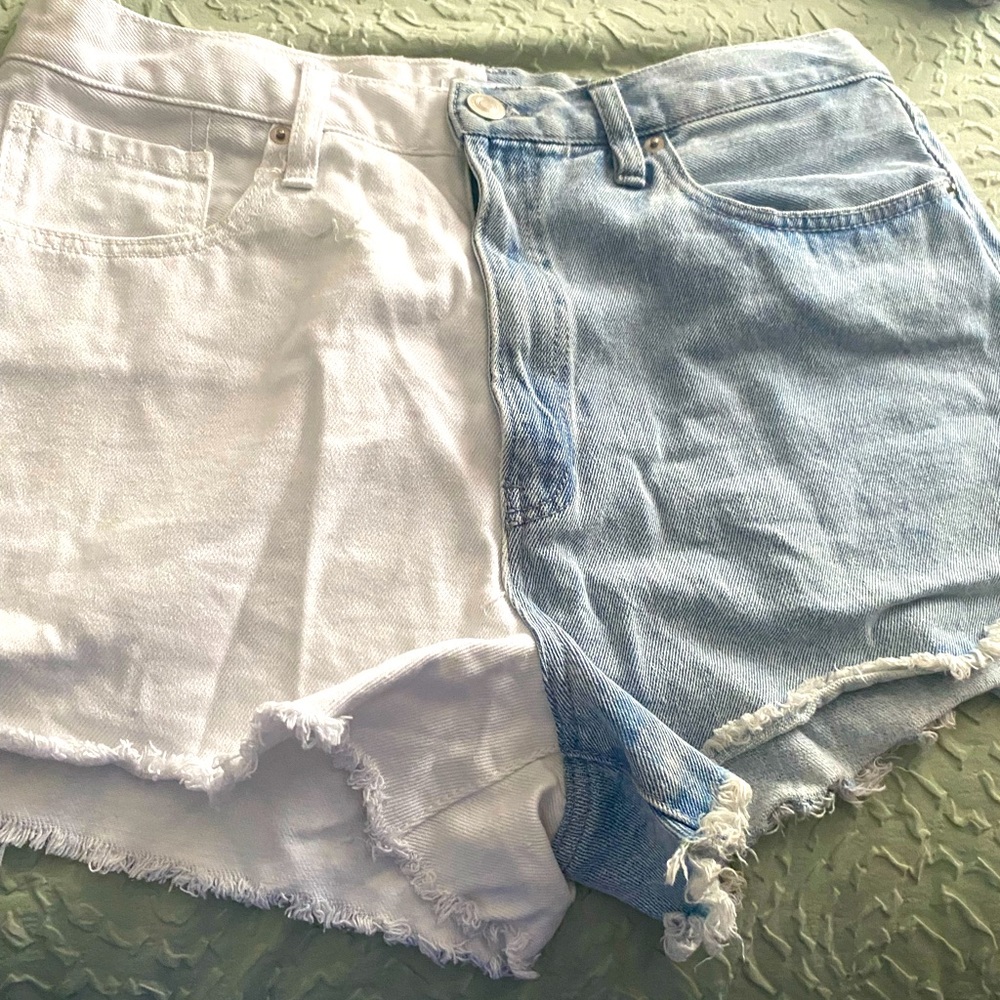 Half n Half Denim Shorts